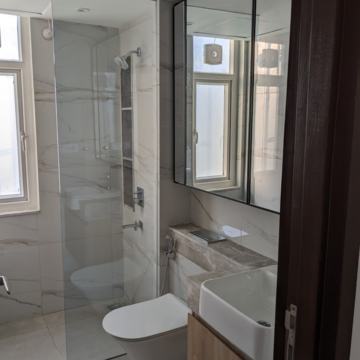 Bathroom in 4 BHK Builder Floor at DLF Gardencity Enclave, Sector 93 – for Rent