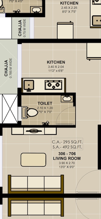 1 RK Apartment For Resale in Pushpak Nagar Navi Mumbai  8135502