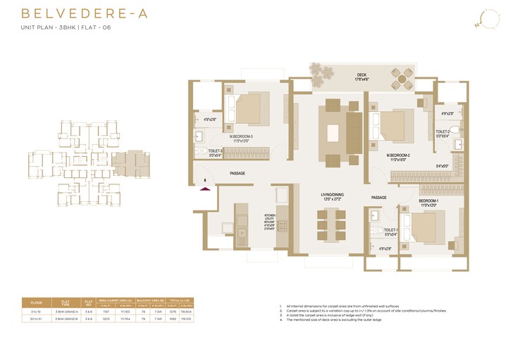 Floor Plan, hiranandani-westgate 3 Bedroom 1276 Sq.Ft. Apartment In Ghodbunder Road Thane 8135706