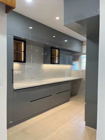 Kitchen in 3 BHK Apartment at Prestige High Fields, Gachibowli – for Rent