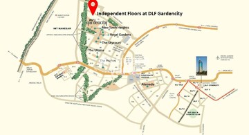 4 BHK Builder Floor – Map Location View at DLF Garden City Independent Floors, Sector 92 - for Sale