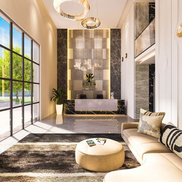 Living Room in 3 BHK Apartment at Uchdpl Eden, Wave City – for Sale