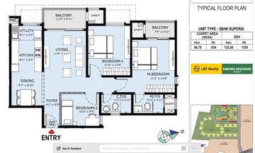 2.5 BHK Apartment For Resale in L&T Raintree Boulevard Hebbal Bangalore  8139934