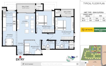 2.5 BHK Apartment For Sale in L&T Raintree Boulevard, Hebbal