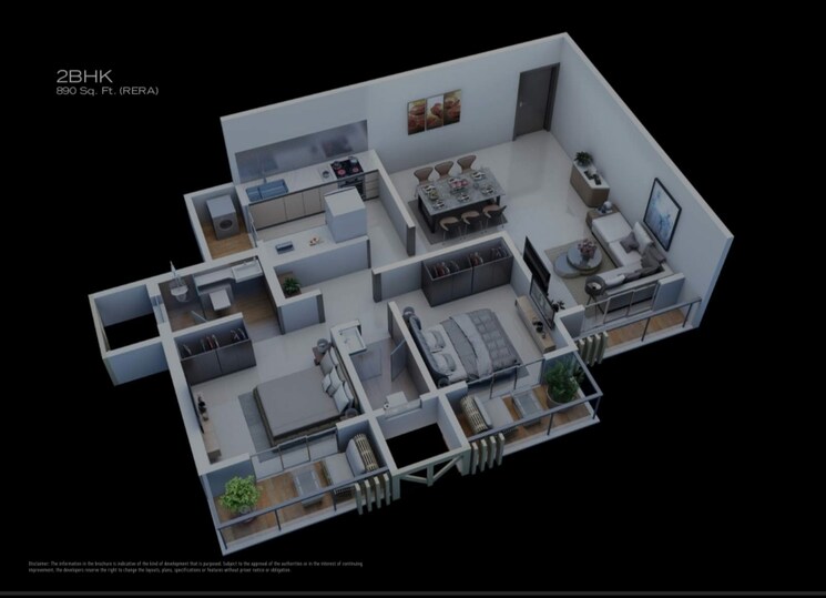 Floor Plan, dharti-chs 2 Bedroom 890 Sq.Ft. Apartment In Parel Mumbai 8141137
