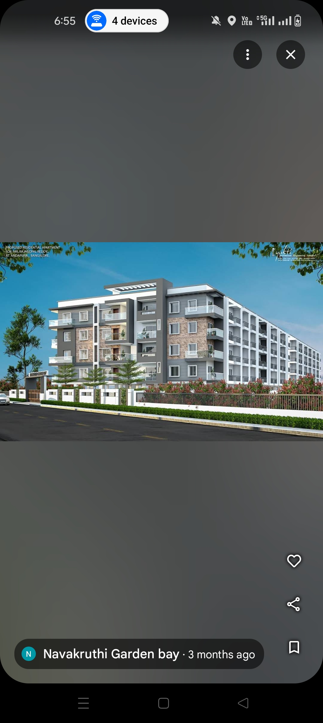 3 BHK Apartment For Sale in Navakruthi Garden Bay