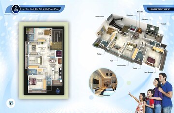 Floor Plan in 3 BHK Apartment at Surendra Naga – for Sale