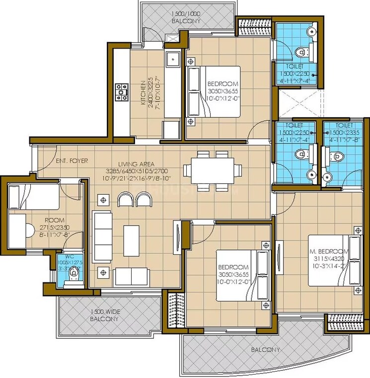 Floor Plan, ats-nobility 3.5 Bedroom 1775 Sq.Ft. Apartment In Sector 4 Greater Noida Greater Noida 8142836