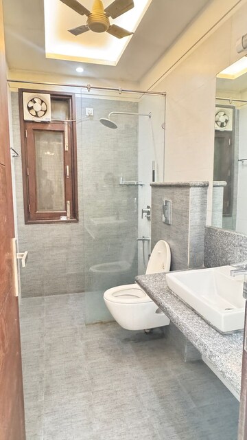 Bathroom in 3 BHK Builder Floor at Ansal Sushant Lok I, Sector 43 – for Rent