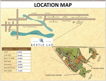 2 BHK Apartment – Map Location View at Home And Soul Beetle Lap, Sector 24 Yamuna Expressway - for Sale