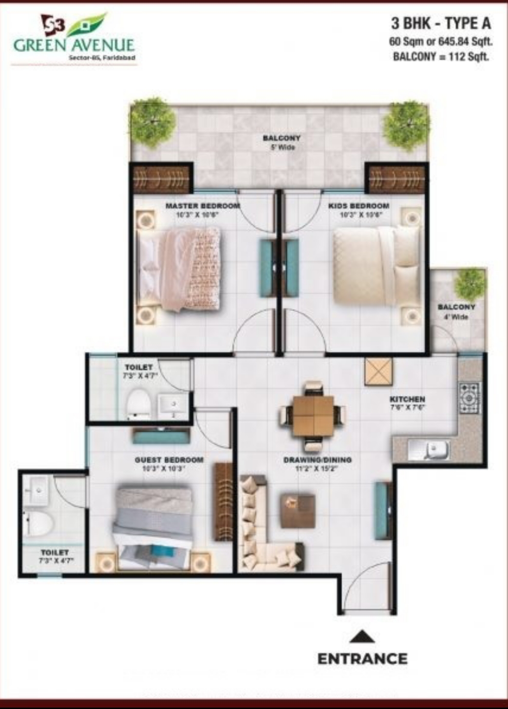 3 BHK Apartment For Sale in S3 Green Avenue