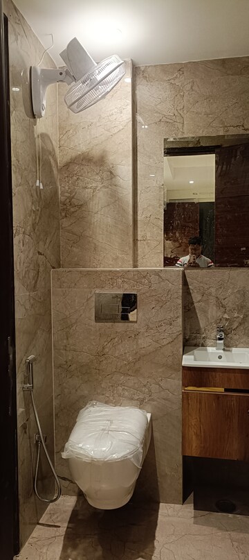 Bathroom in 3 BHK Builder Floor at Yojana Vihar – for Rent