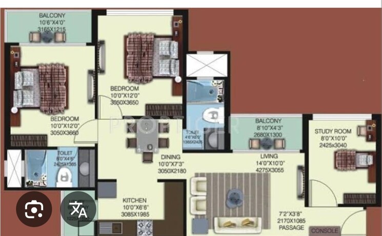Floor Plan, mahagun-mywoods 2.5 Bedroom 1110 Sq.Ft. Apartment In Sector 16c Greater Noida Greater Noida 8146999