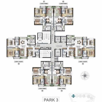 Master Plan in 3 BHK Apartment at Risland The Icon, Dhokali – for Rent
