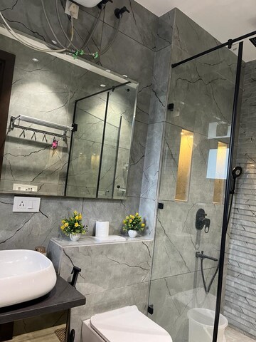 Bathroom in 3 BHK Builder Floor at Ansal Sushant Lok I, Sector 43 – for Rent