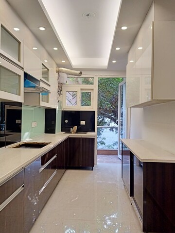 Kitchen in 3 BHK Builder Floor at Ansal Sushant Lok I, Sector 43 – for Rent