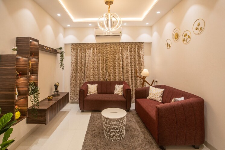 Living Room, romell-allure 2 Bedroom 567 Sq.Ft. Apartment In Borivali East Mumbai 8149398