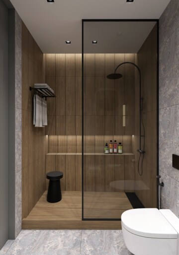 Bathroom in 2 BHK Apartment at Ashar Axis, Majiwada – for Rent