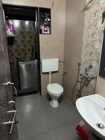 Bathroom in 2 BHK Apartment at Kabra Hyde Park, Manpada – for Rent