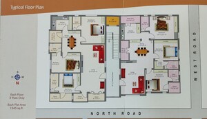 Floor Plan in 3 BHK Apartment at Shyamala Nagar – for Sale