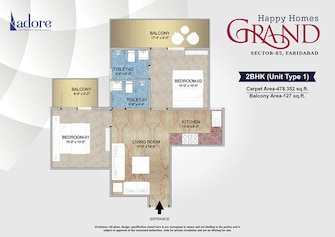 3 BHK Apartment For Resale in Adore Happy Homes Grand Sector 85 Faridabad  8150624