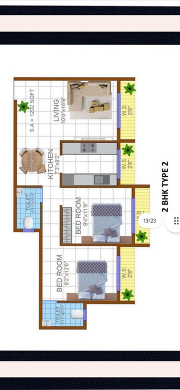Master Bedroom in 2 BHK Apartment at Dapoli – for Sale