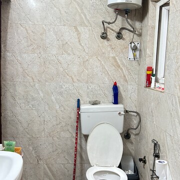 Bathroom in 2 BHK Builder Floor at RWA Apartments Sector 26, Arun Vihar – for Rent