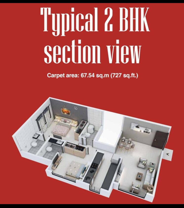 Floor Plan, paranjape-aspire 2 Bedroom 727 Sq.Ft. Apartment In Andheri West Mumbai 8154970