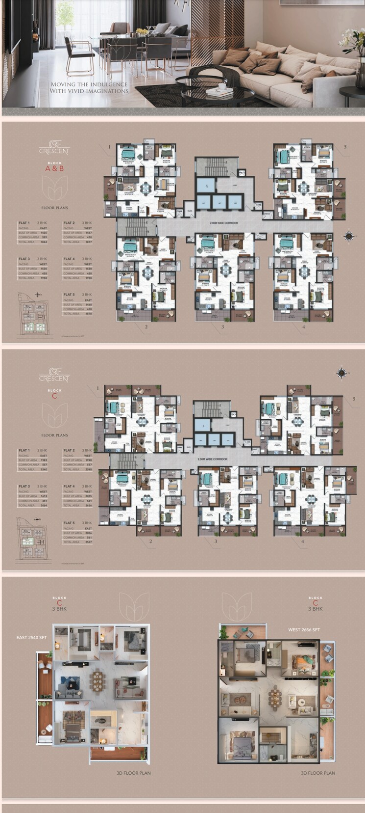 Floor Plan, candeur-crescent 3 Bedroom 1652 Sq.Ft. Apartment In Serilingampally Hyderabad 8155574