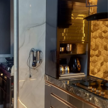 Kitchen in 3 BHK Apartment at N Rose Northern Heights, Maratha Colony – for Rent