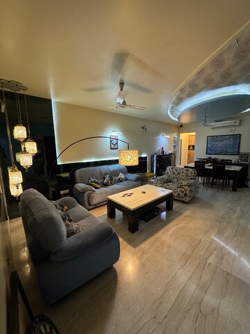 Living Room in 4 BHK Apartment at Marvel Diva 2, Subhas Nagar – for Rent