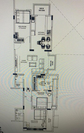 Floor Plan in 3 BHK Apartment at Kul Ecoloch, Hinjewadi – for Sale