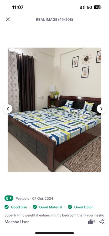 Bedroom in 2 BHK Apartment at Dosti West County, Balkum Pada – for Rent
