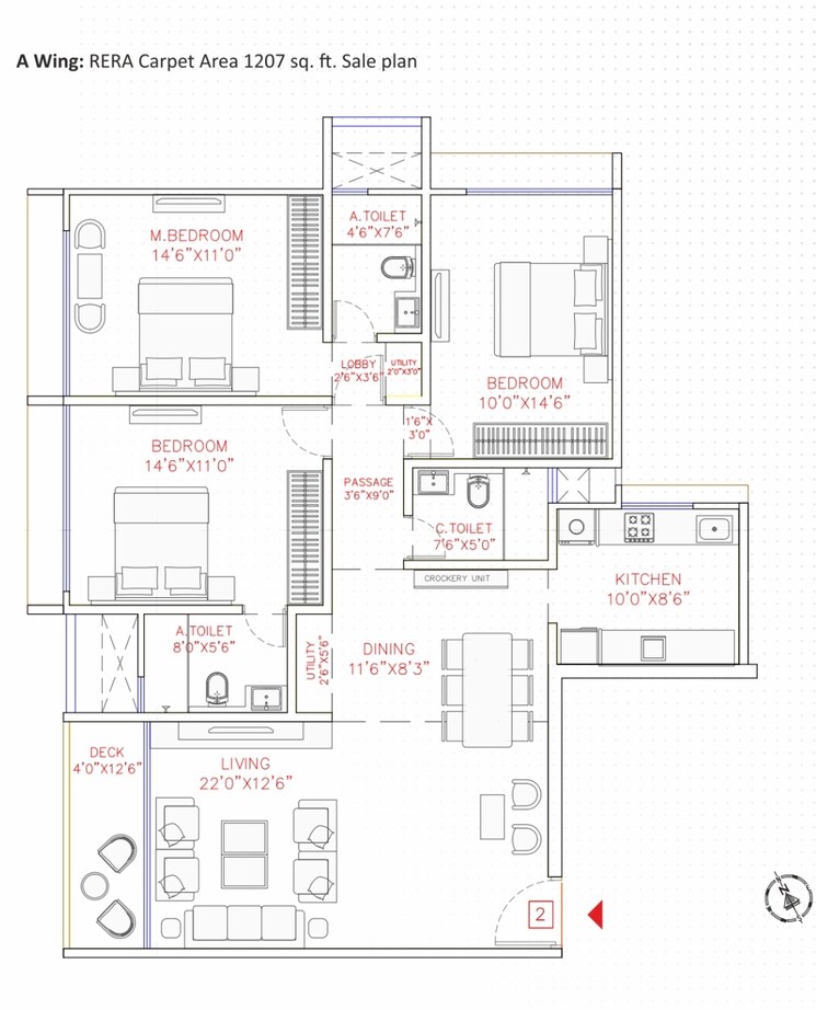 Floor Plan, anand-bhavan-vile-parle-west 3 Bedroom 1207 Sq.Ft. Apartment In Vile Parle West Mumbai 8158935