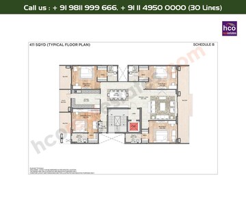 Floor Plan in 4 BHK Builder Floor at DLF Garden City Plots I, Sector 91 – for Rent