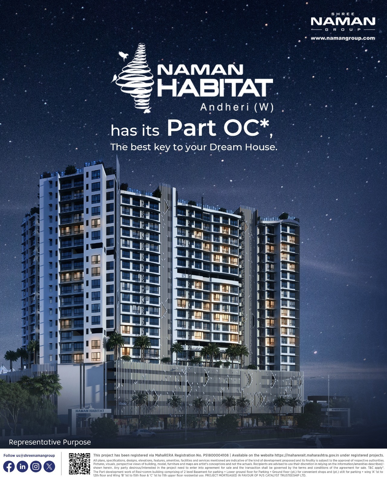 3 BHK + Pooja Room Apartment For Sale in Naman Habitat