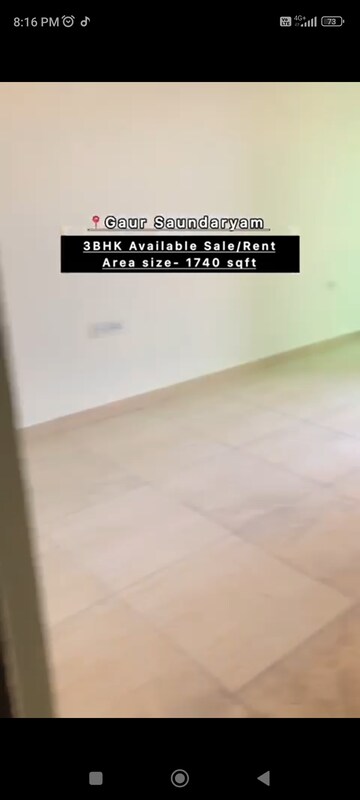Room in 3.5 BHK Apartment at Gaur Saundaryam, Tech Zone 4 Greater Noida – for Rent