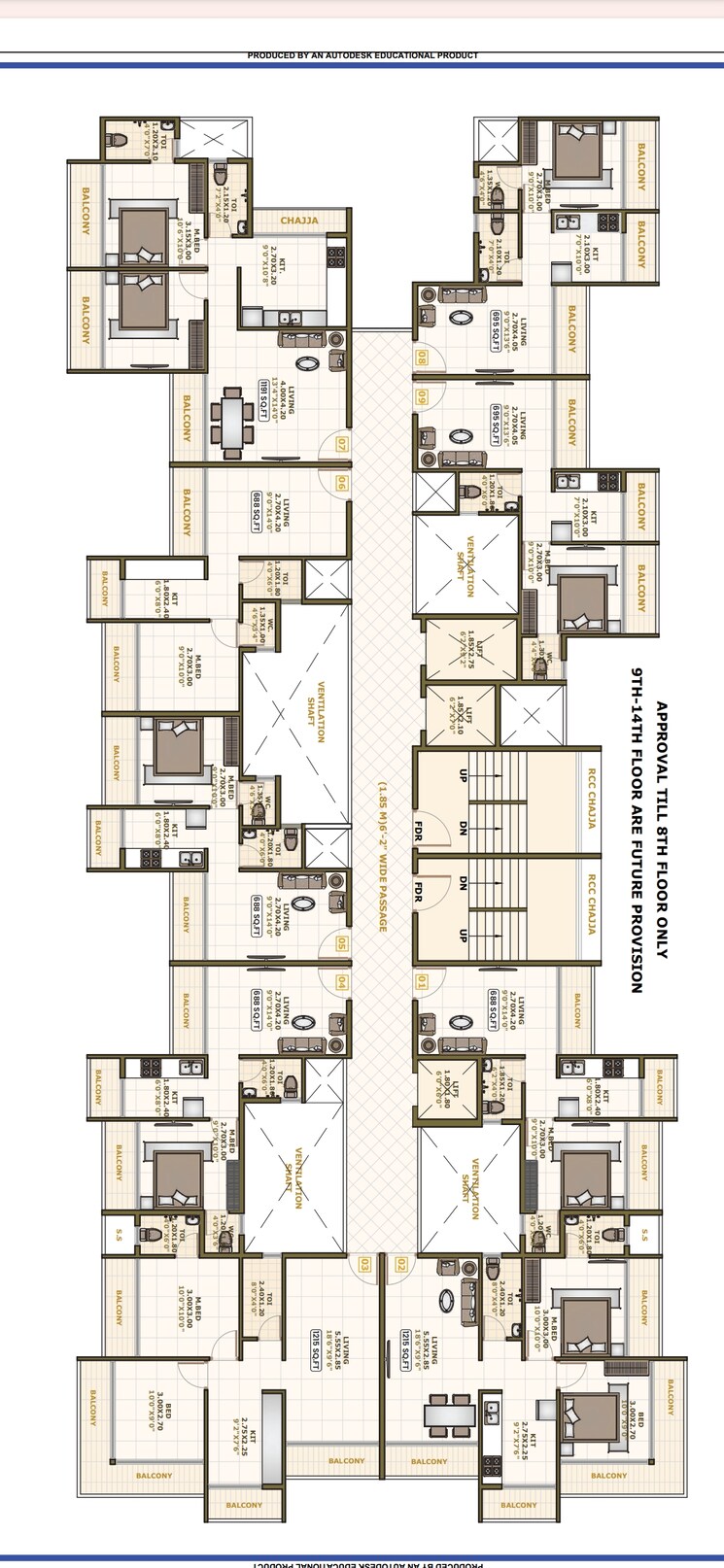 Floor Plan, dapoli 2.5 Bedroom 800 Sq.Ft. Apartment In Dapoli Navi Mumbai 8159909