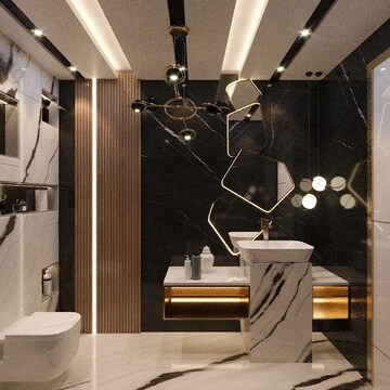 Attached Bathroom in 4 BHK Apartment at DLF The Belvedere Park, Sector 24 – for Rent