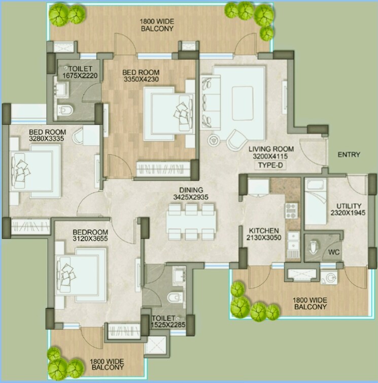 Floor Plan, sector 77 3.5 Bedroom 1702 Sq.Ft. Apartment In Sector 77 Faridabad 8162567