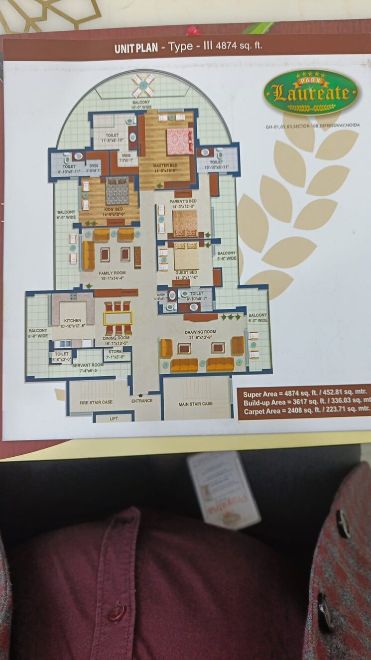 Floor Plan, parx-laureate 4 Bedroom 4545 Sq.Ft. Apartment In Sector 108 Noida 8162867