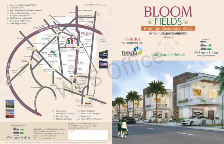 Map Location, kompally 3 Bedroom 178 Sq.Yd. Villa In Kompally Hyderabad 8163189