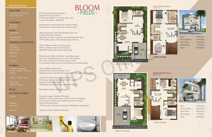 Floor Plan, kompally 3 Bedroom 178 Sq.Yd. Villa In Kompally Hyderabad 8163189