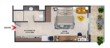 Floor Plan in Studio Apartment at Omaxe World Street, Sector 79 – for Sale
