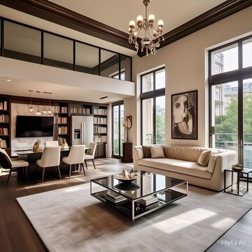 Living Room in 5 BHK Apartment at Suraj Oranje Castle, Gomti Nagar – for Sale