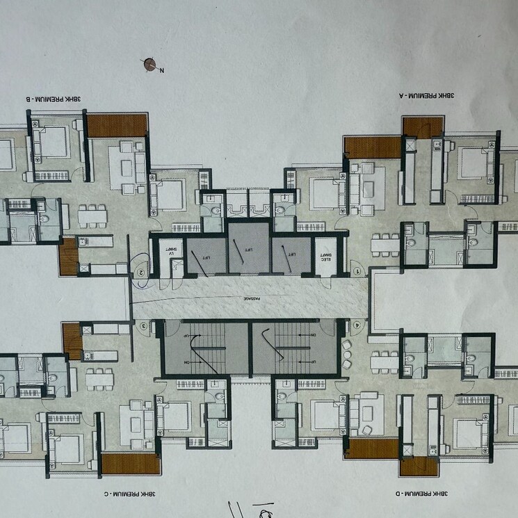 Floor Plan, kalpataru-the-sunrise 3 Bedroom 1080 Sq.Ft. Apartment In Dhokali Thane 8164193