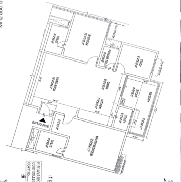 Floor Plan in 3 BHK Apartment at Puravankara Purva Zenium, Hosahalli – for Sale