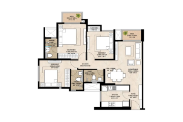 Floor Plan in 3 BHK Apartment at Mahindra Vista, Singh Agri Estate – for Sale