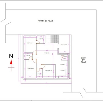 Floor Plan in 3 BHK Independent House at Kada Agrahara – for Sale