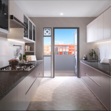 Kitchen in 3 BHK Apartment at M3M Golf Hills, Sector 79 – for Sale